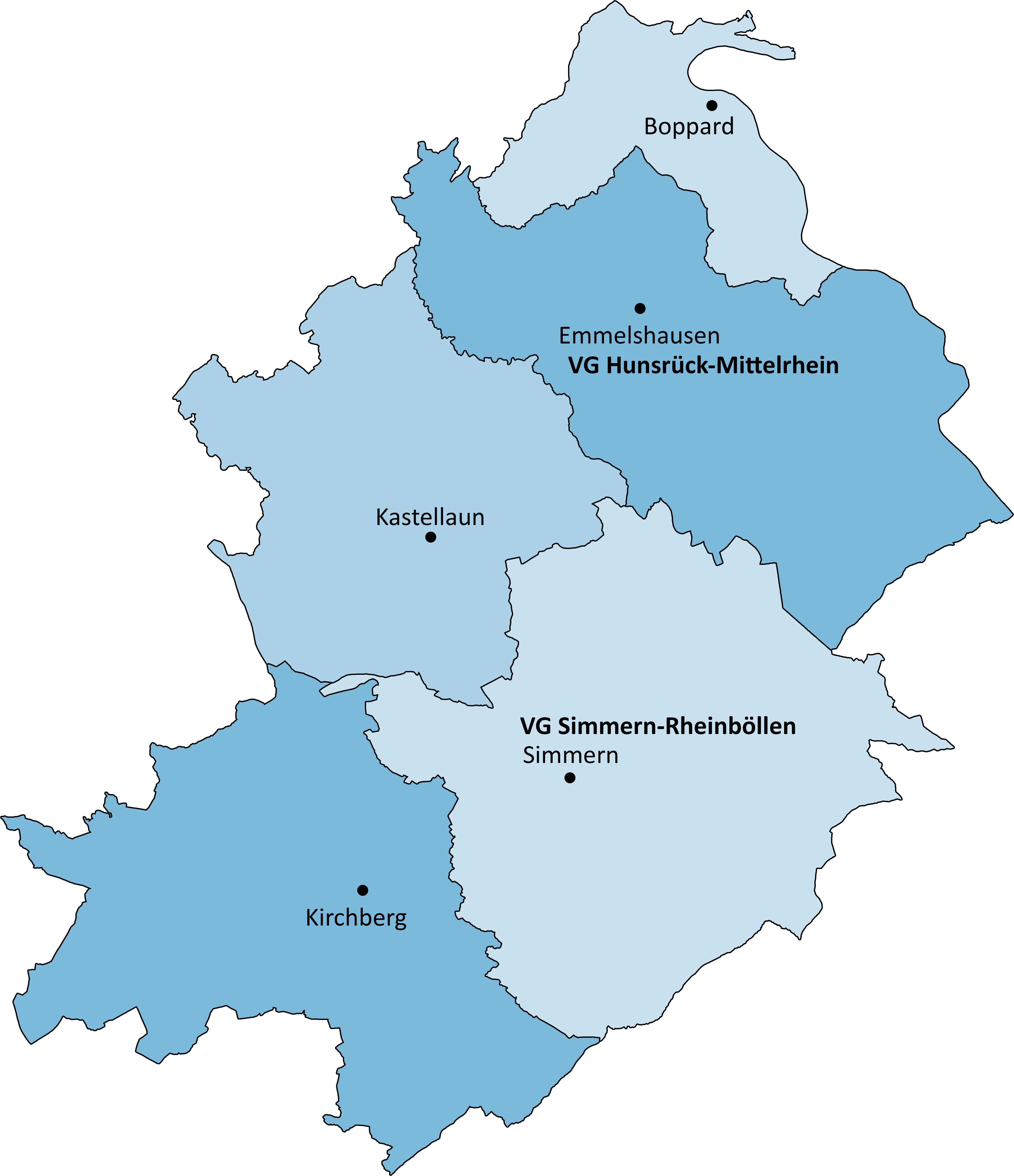 Karte des Rhein-Hunsrück-Kreises